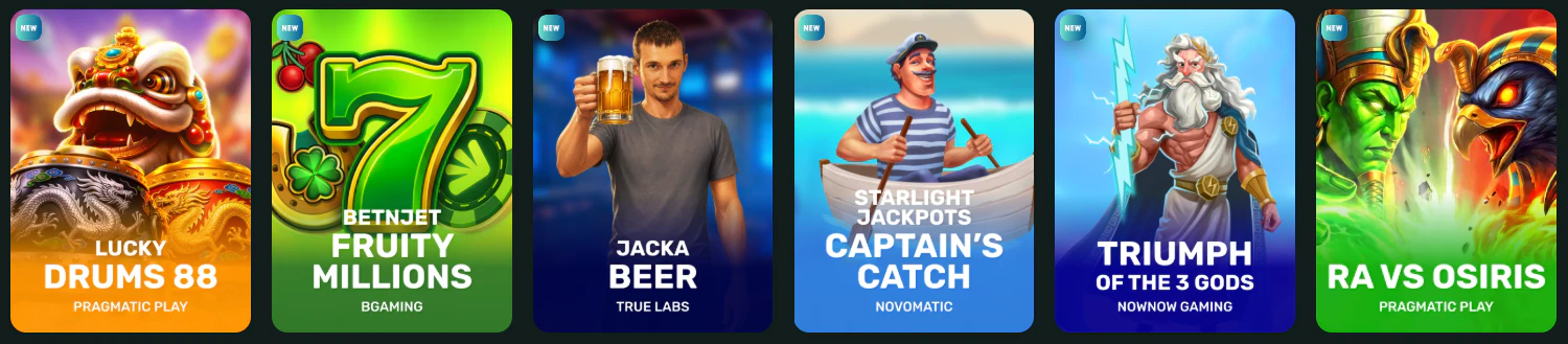 Machines à sous BetNJet avec jeux populaires et différents fournisseurs